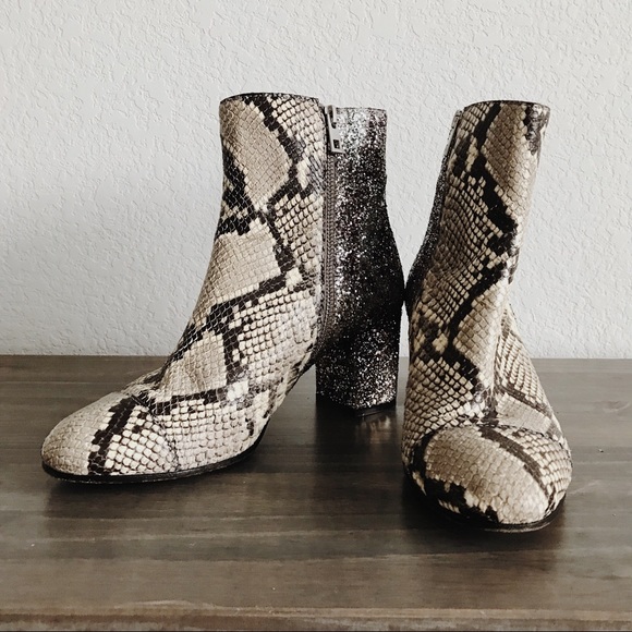Zadig & Voltaire Snakeskin and Glitter Booties - Picture 4 of 5